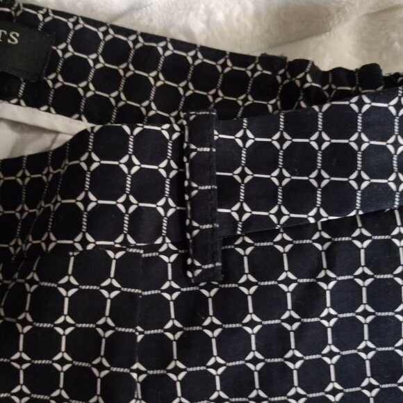 Talbots Woman Petites 16WP Geometric Print Pants Black White Career Casual NWT - Picture 8 of 15